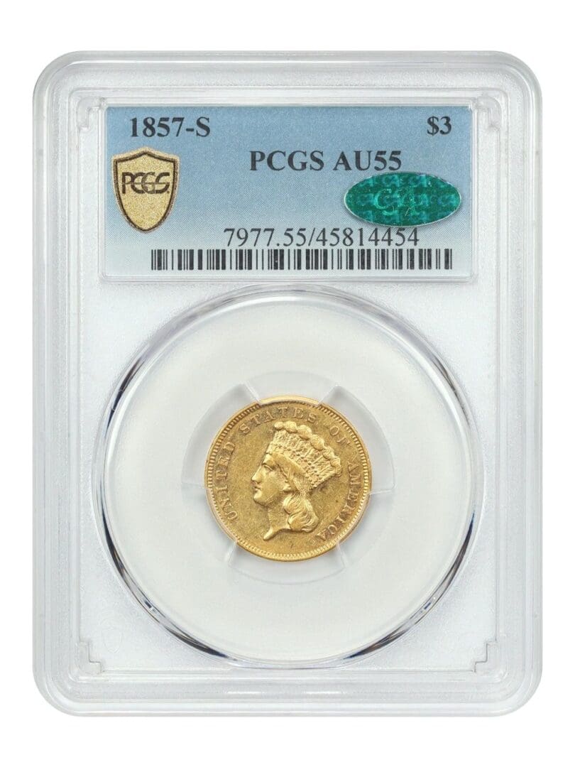 A gold coin is shown with the price of it.